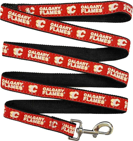 Pets First NHL Calgary Flames Leash for Dogs & Cats, Walk Cute & Stylish! The Ultimate Hockey Fan Leash!, Large (6 ft Long x 1 in Width) (CGY-3031-LG)