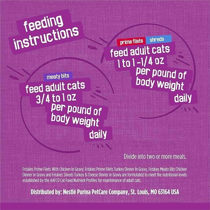 Friskies Purina Gravy Wet Cat Food Variety Pack, Poultry Shreds, Meaty Bits and Prime Filets - 5.5 oz. Cans (Pack of 64)