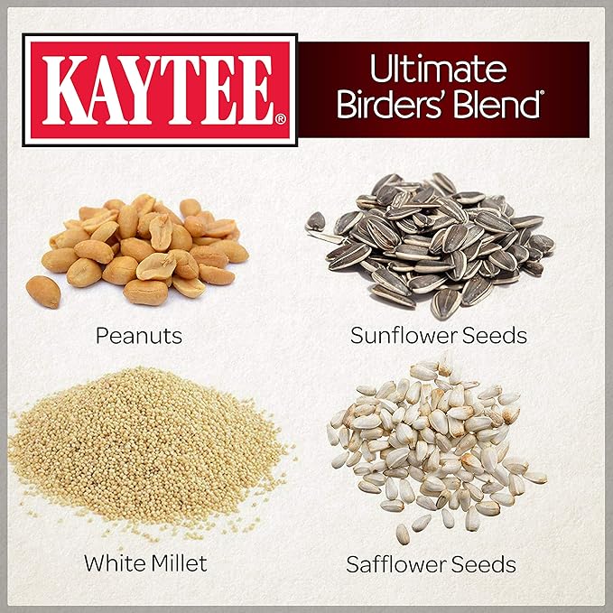 Kaytee Ultimate Birder's Blend Food,Wild Bird Seed for Grosbeaks,Cardinals,Nuthatches,Woodpeckers & More Outside Feeders,10 Pound,(Pack of 2)