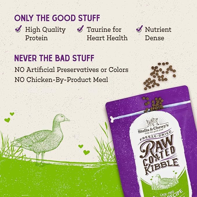 Stella & Chewy's Raw Blend Premium Kibble Cat Food – Grain Free, Protein Rich Meals – Cage-Free Poultry Recipe – 10 lb. Bag