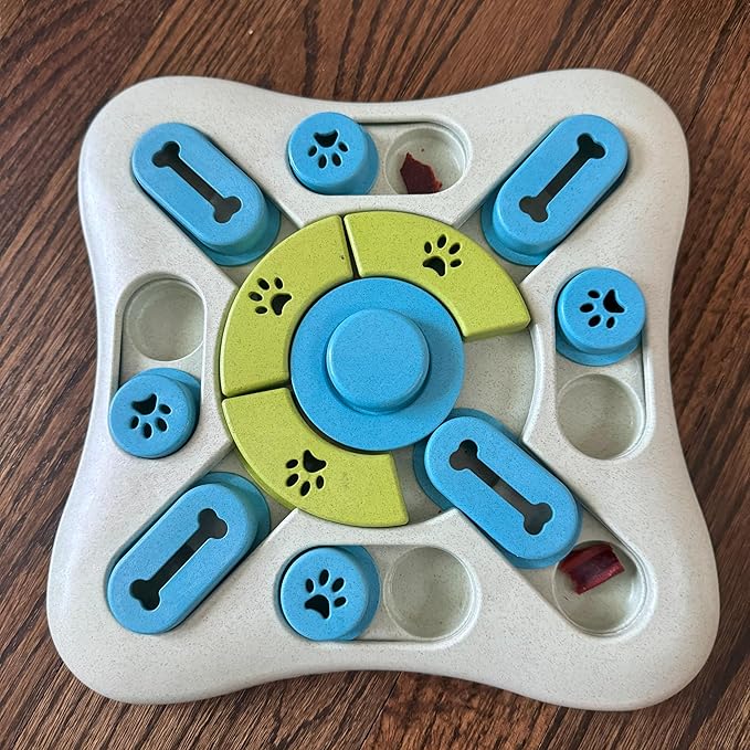 SPOT Seek A Treat Slide' N Turn Puzzle -Interactive Dog Puzzle Toy for Small, Medium & Large Smart Dogs and Cats, Squeaky, Enrichment and Mentally Stimulating Toy for Training and Boredom Buster