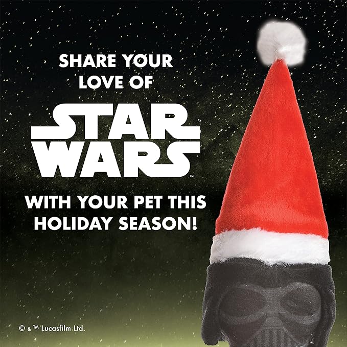 STAR WARS for Pets Dog Toy Darth Vader Toy for Holidays | Santa Darth Vader Dog Squeaky Toy Dog Chew Toy | Holiday Dog Toy Plush Toys | 9 Inch Small Dog Toy (FF19885-22)