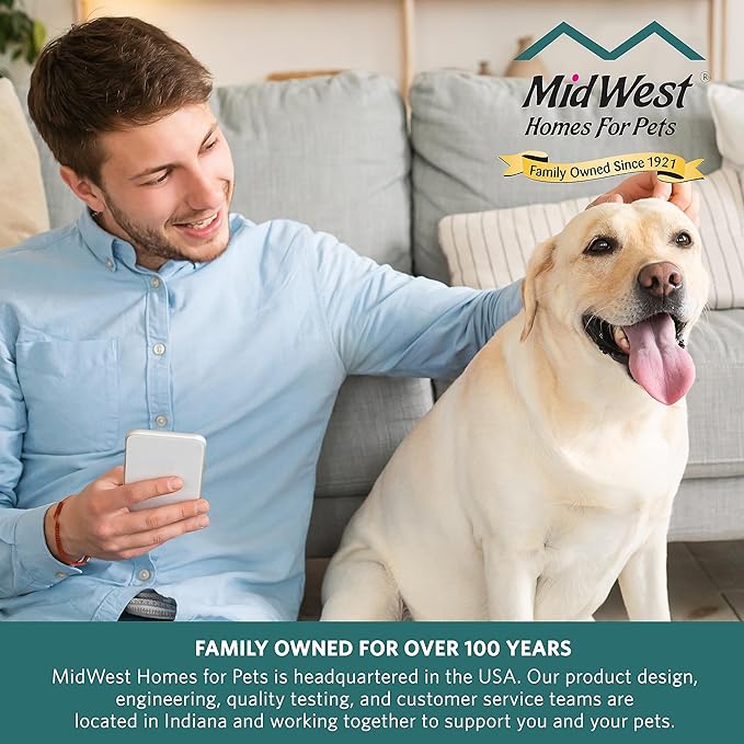 MidWest Homes for Pets Double Door 24-inch Dog Crate Kit, Bundle Includes a Two-Door Cage, Matching Gray Bed and Crate Cover, For Small Breeds