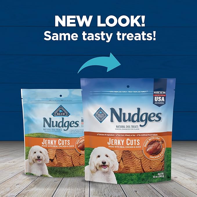 Blue Buffalo Nudges Jerky Cuts Natural Dog Treats, Duck, 10oz (Pack of 6)