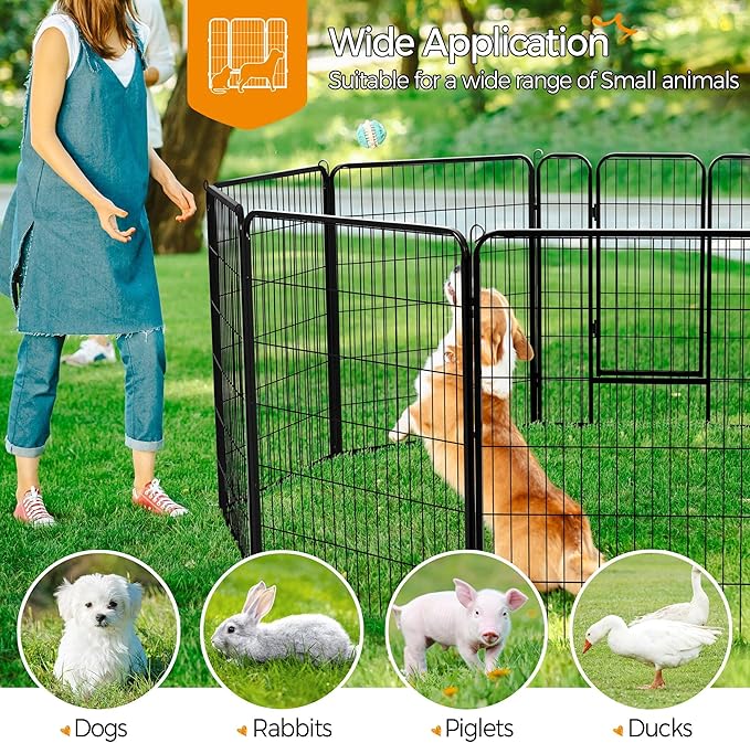 Topeakmart Dog Playpen Outdoor Puppy Exercise Pen Indoor Portable Pet Fence for Yard/RV Camping, 40 Inch 16 Panels