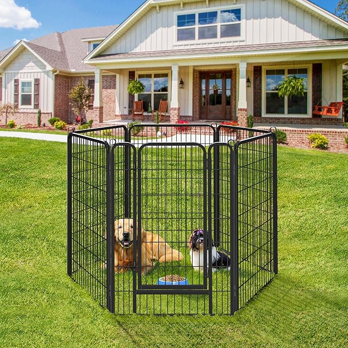 Topeakmart Dog Playpen Outdoor Puppy Exercise Pen Indoor Portable Pet Fence for Yard/RV Camping, 47 Inch 6 Panels