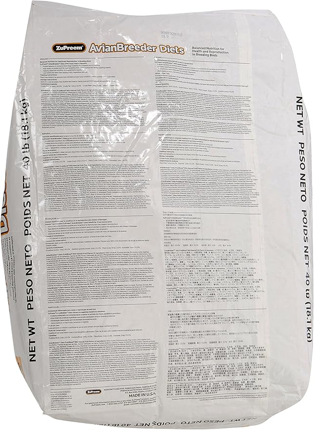Zupreem 230153 Avian Breeder Fruitblend For Birds, 40-Pound