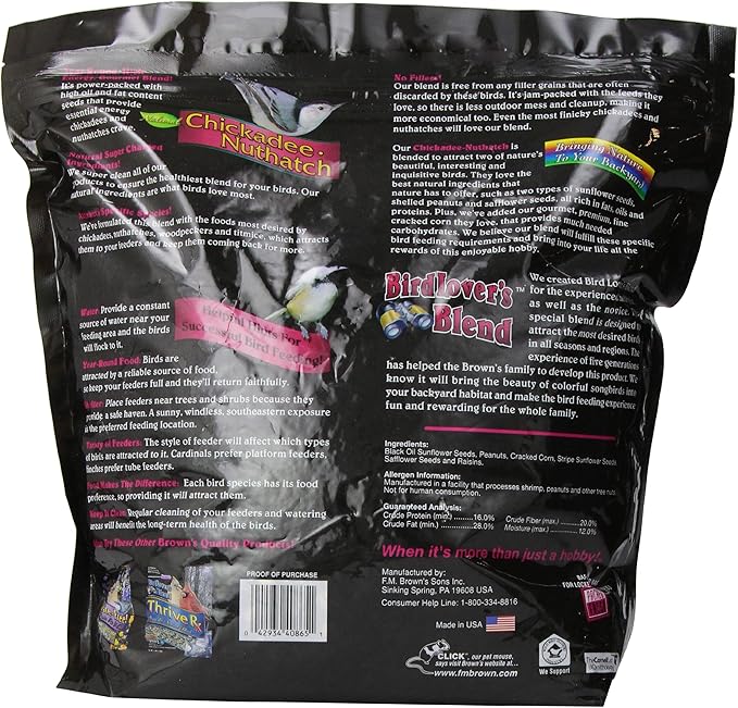 F.M. Brown's Bird Lover's Blend, 4-1/2-Pound, Chickadee/Nuthatch