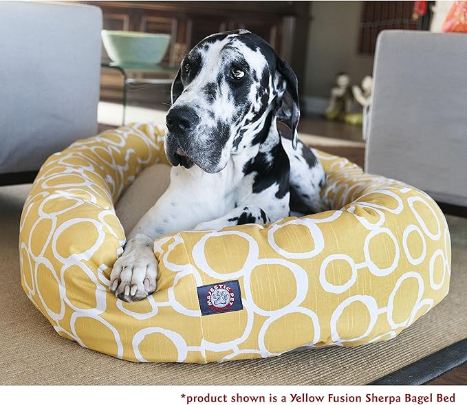 Majestic Pet 32" Charlie Beige Metallic Sherpa Bagel Bed