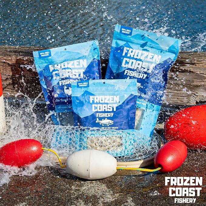 Frozen Coast Freeze-Dried Wild-Caught Salmon Cat & Dog Treats-Single-Ingredient, Omega-3, Grain-Free (2.5 oz-Bag)