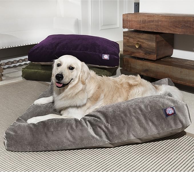Majestic Pet Villa Rectangle Dog Bed Washable – Non Slip Comfy Pet Bed – Crate Bed with Removable Washable Cover – Kennel Bed for Sleeping, Polyester Fiber, Large, Fern