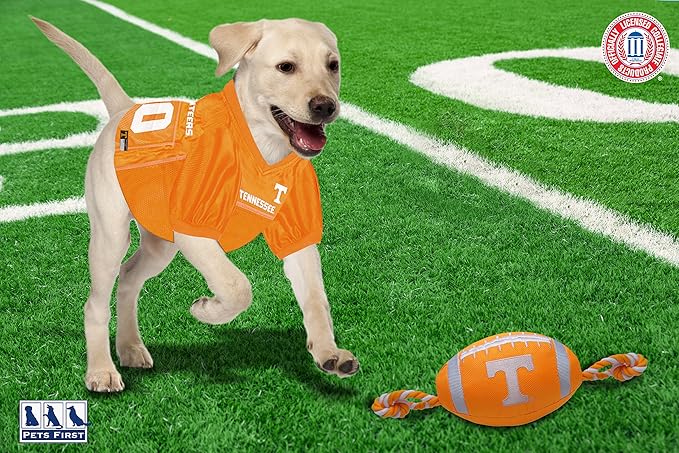 NCAA Tennessee Volunteers Football Dog Toy, Tough Quality Nylon Materials, Strong Pull Ropes, Inner Squeaker, Collegiate Team Color
